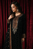 Charizma Signora Vol-2 | CVT5-14 – Embroidered Premium Velvet 3-Piece Unstitched Suit – Midnight Black