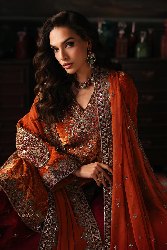Charizma Signora Vol-2 – 3-PC Unstitched Premium Embroidered Velvet Suit (CVT5-12)