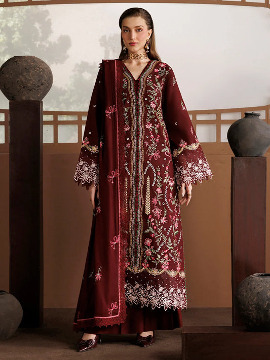 Kaya By Mahnur EMB 3 PC PEACH LEATHER | KA-09