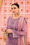Alizeh Zari AF-ZN-2220  Luxurious Mauve Embroidered Zari Net Suit with Russian Grip Trouser