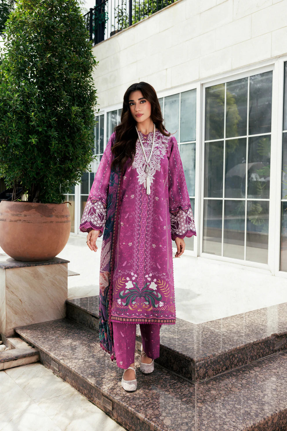 Zync by Florent Embroidered Viscose Suits Unstitched 3 Piece FL25IM FL-3A - Intermix'25