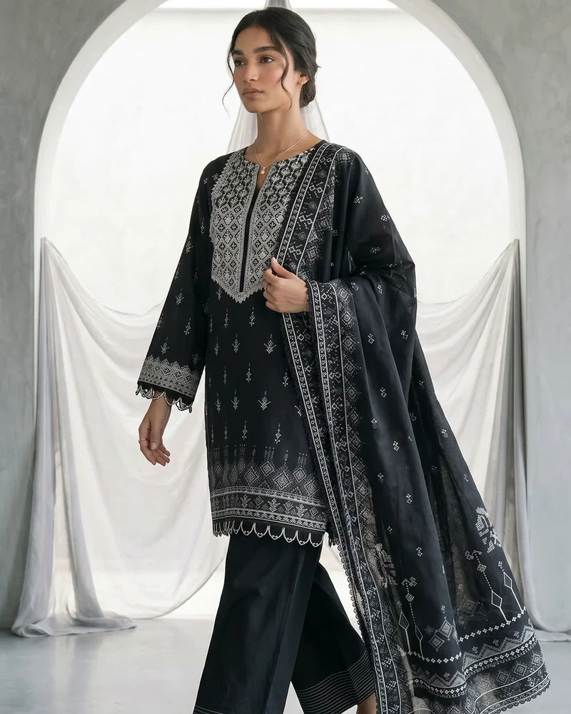 Zellbury | Embroidered Printed Lawn 2pc | Design 1067