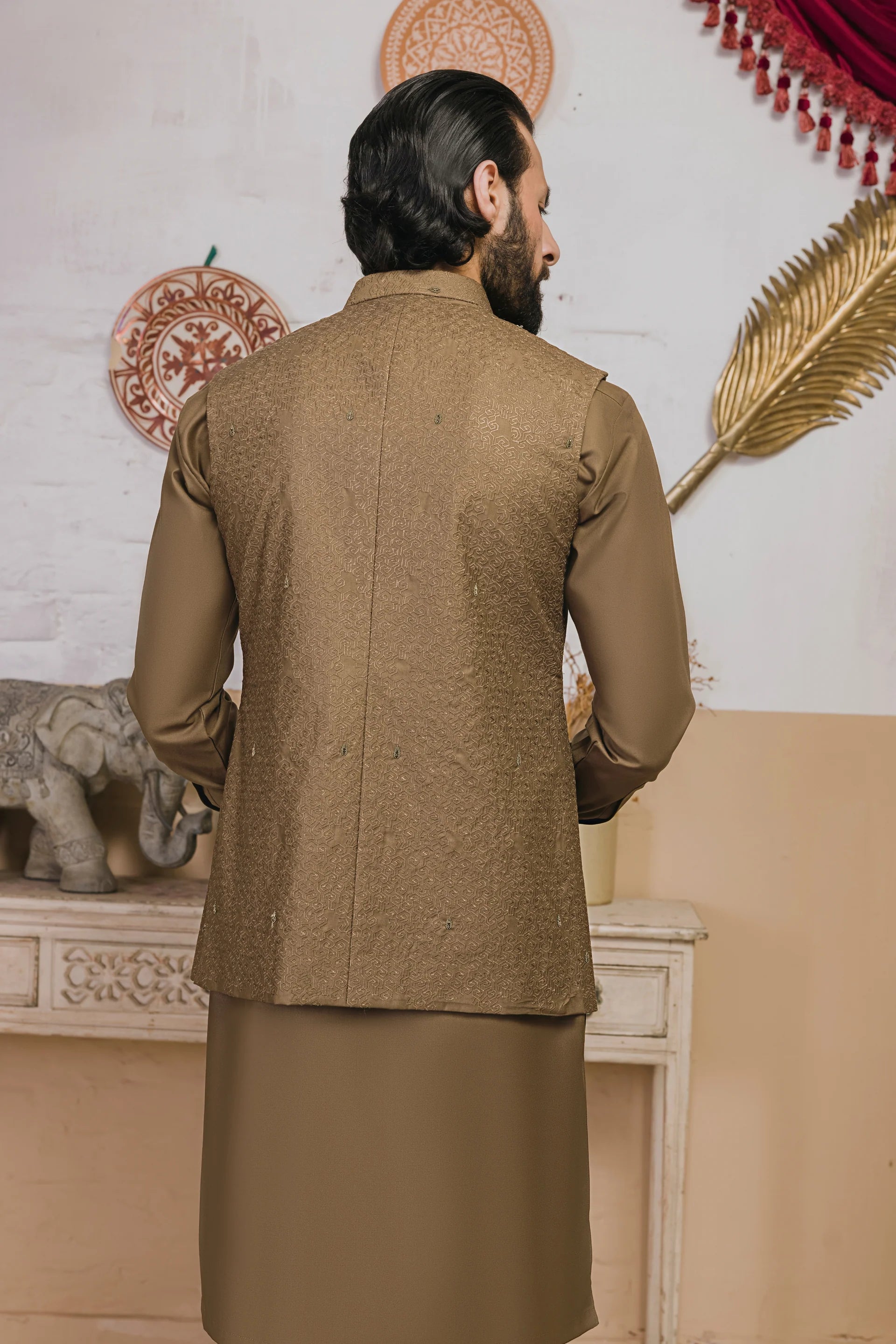 Nayab Wash & Wear With Waistcoats D-03 | Chawla Fabrics