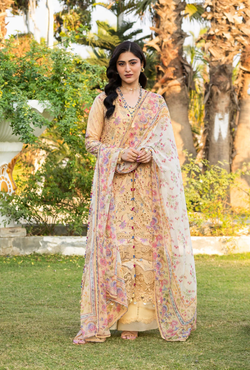 5B Khushee – Chikankari Prints with Chiffon Dupatta – Elaf