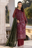 Flossie S-1305 Cherryade | Intricately Embroidered Chiffon Festive Ensemble