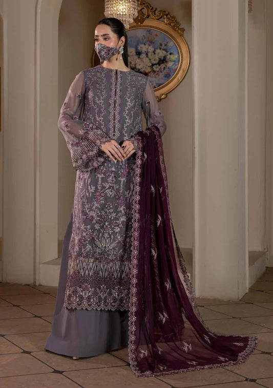 Chandani Kuch Khas By Flossie Premium Chiffon 3pc Unstitched Suit - CH-109