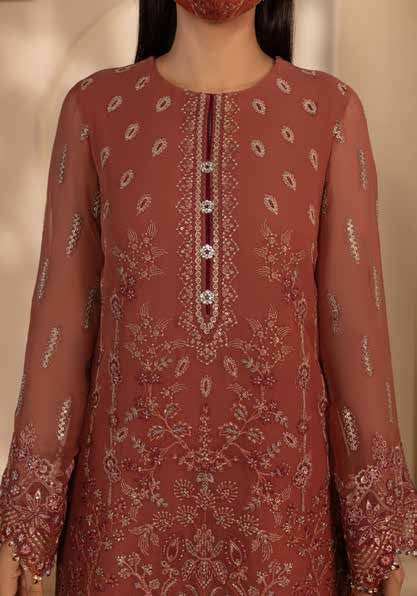 Chandani Kuch Khas By Flossie Premium Chiffon 3pc Unstitched Suit - CH-110