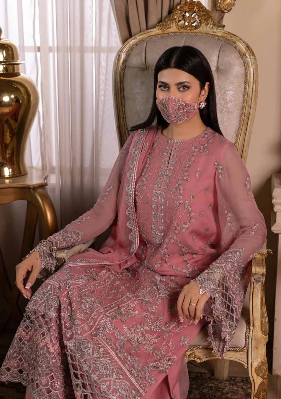 Chandani Kuch Khas By Flossie Premium Chiffon 3pc Unstitched Suit - CH-102