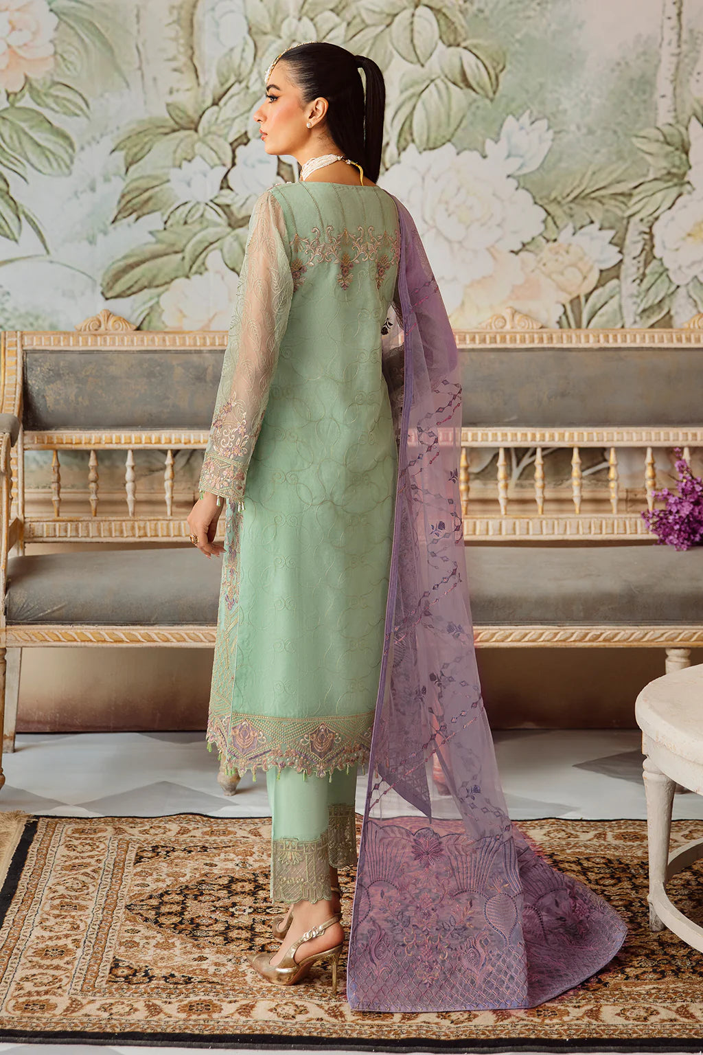 M-1204 | Ramsha Minhal Organza Collection Vol 12