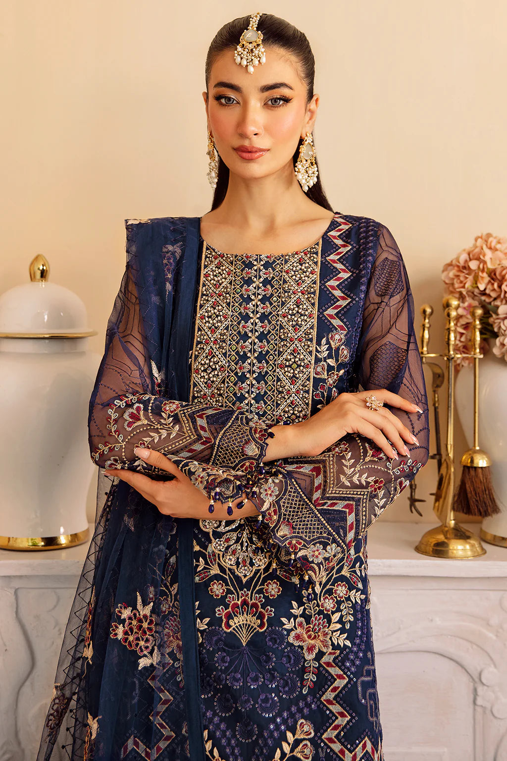 M-1209 | Ramsha Minhal Organza Collection Vol 12