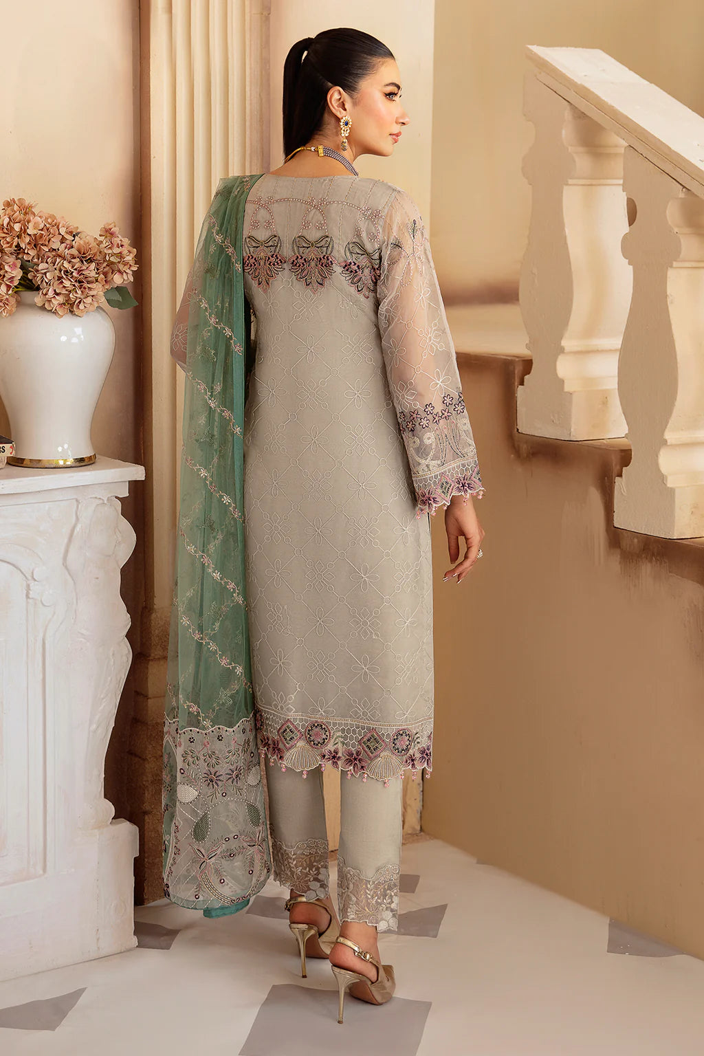 M-1202 | Ramsha Minhal Organza Collection Vol 12