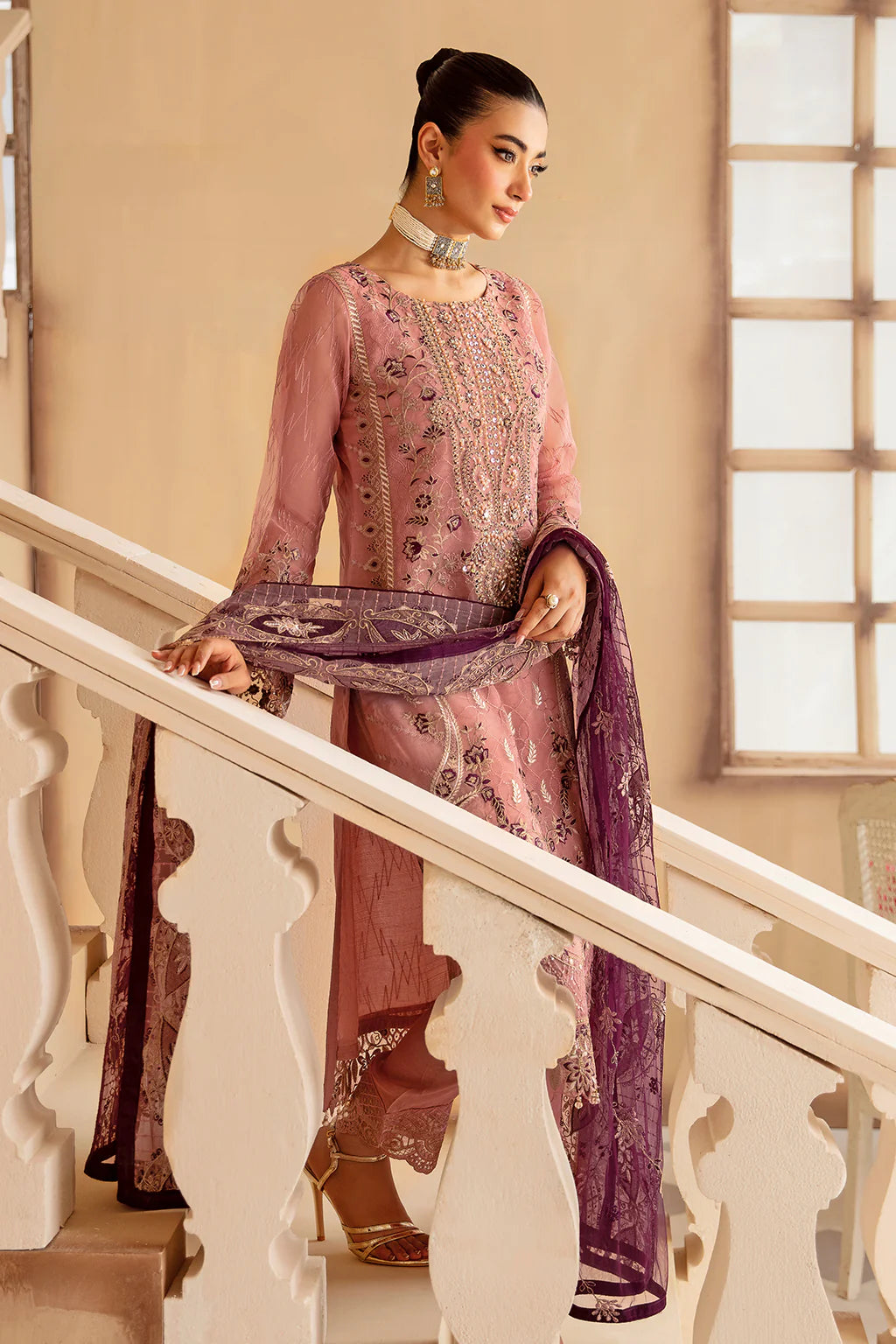 M-1210 | Ramsha Minhal Organza Collection Vol 12