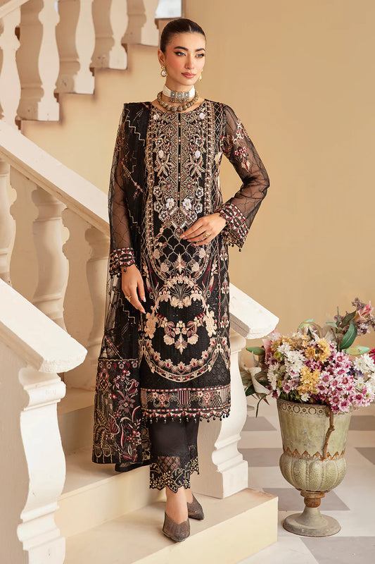 M-1205 | Ramsha Minhal Organza Collection Vol 12