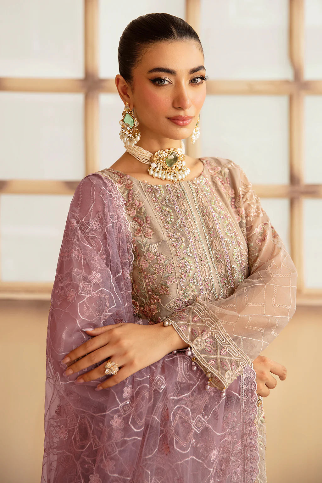 M-1206 | Ramsha Minhal Organza Collection Vol 12