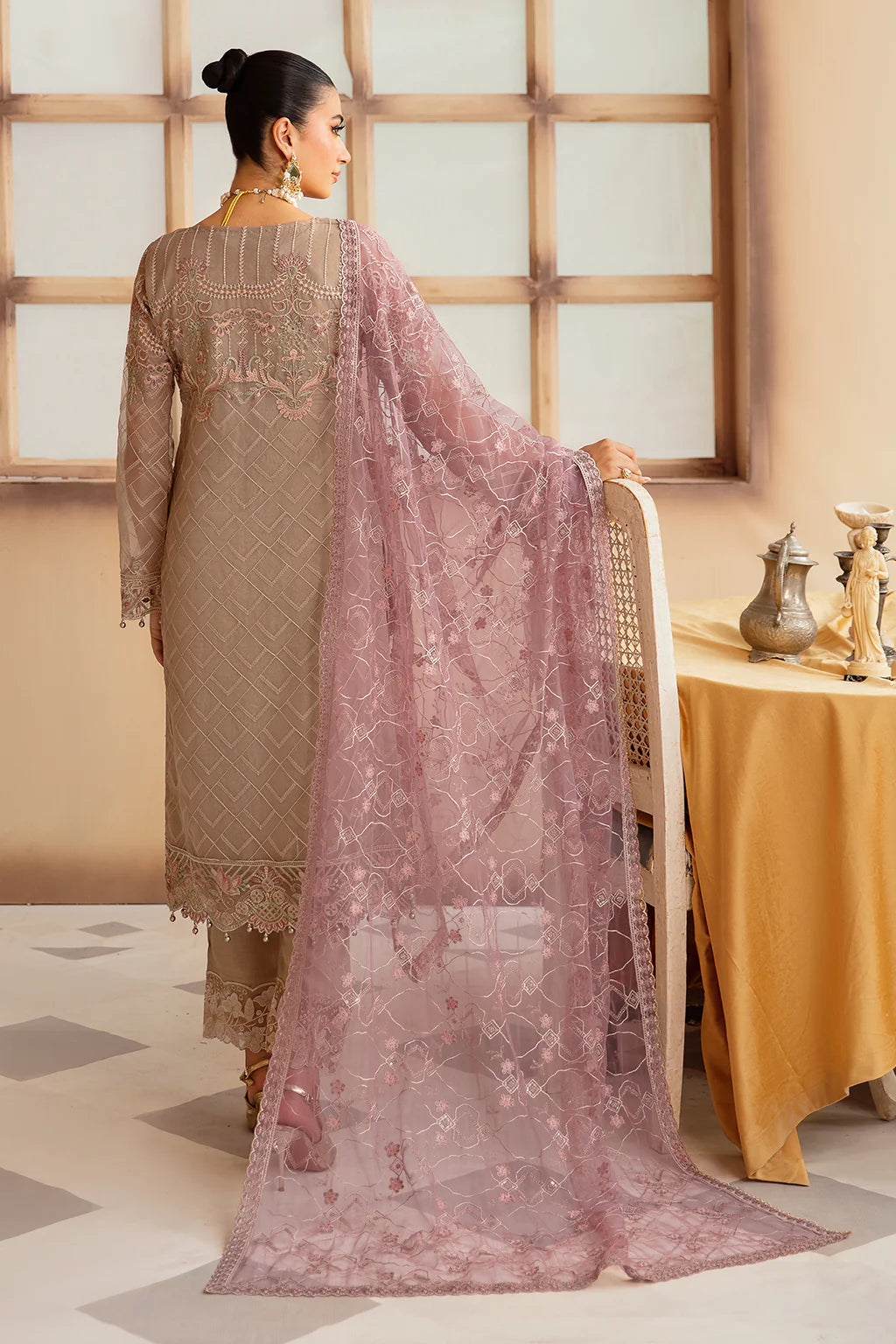 M-1206 | Ramsha Minhal Organza Collection Vol 12