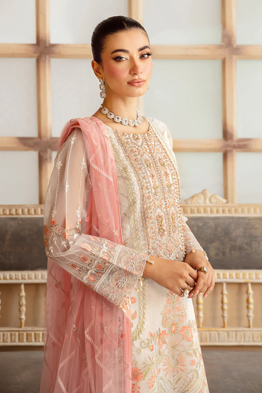 M-1203 | Ramsha Minhal Organza Collection Vol 12