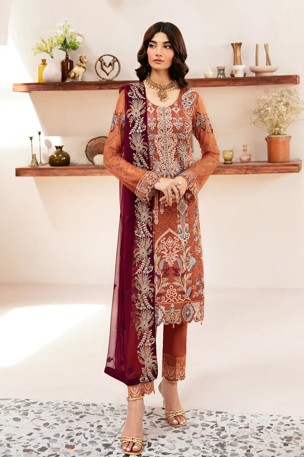 D-1209 | Rangoon by Ramsha chiffon collection Vol 12