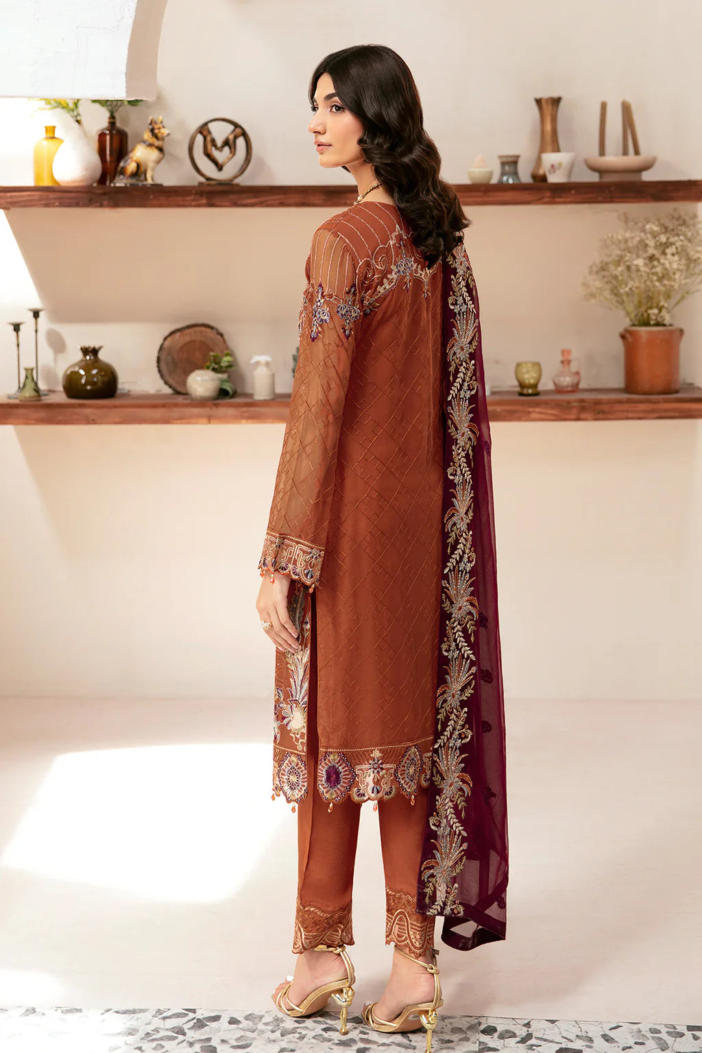 D-1209 | Rangoon by Ramsha chiffon collection Vol 12