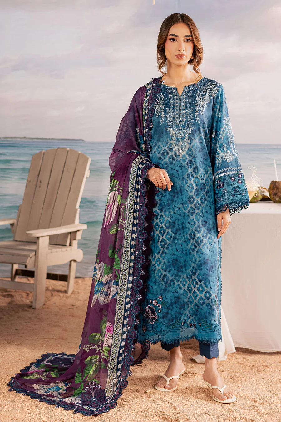 NSG-217 NUREH | EMBROIDERED AND PRINTED LAWN