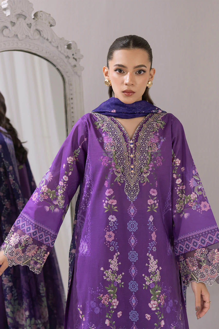 Zinnia - Zeenat Printed Luxury Pret ( 3Pcs )