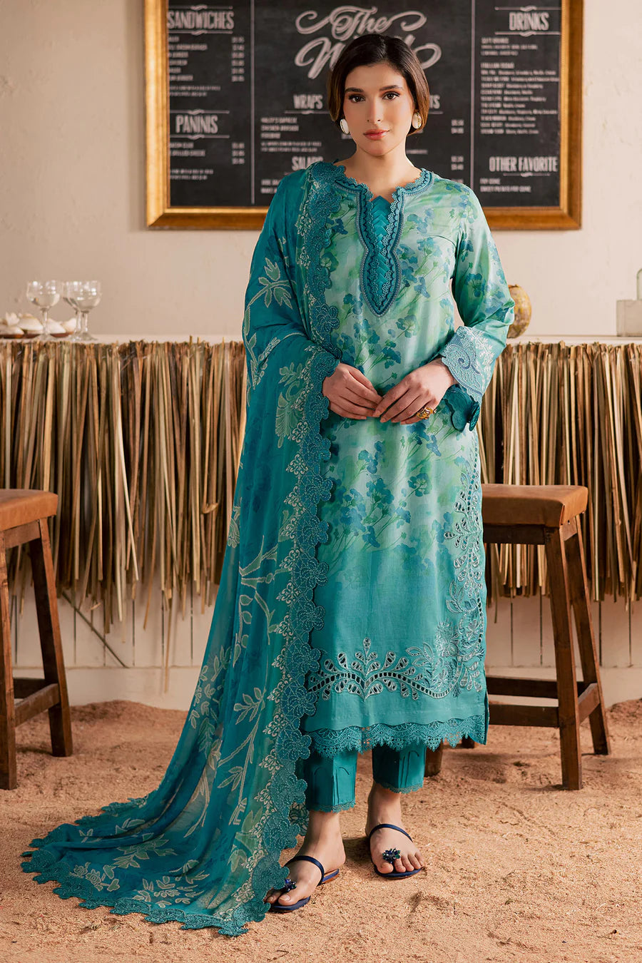 NSG-221 NUREH | EMBROIDERED AND PRINTED LAWN