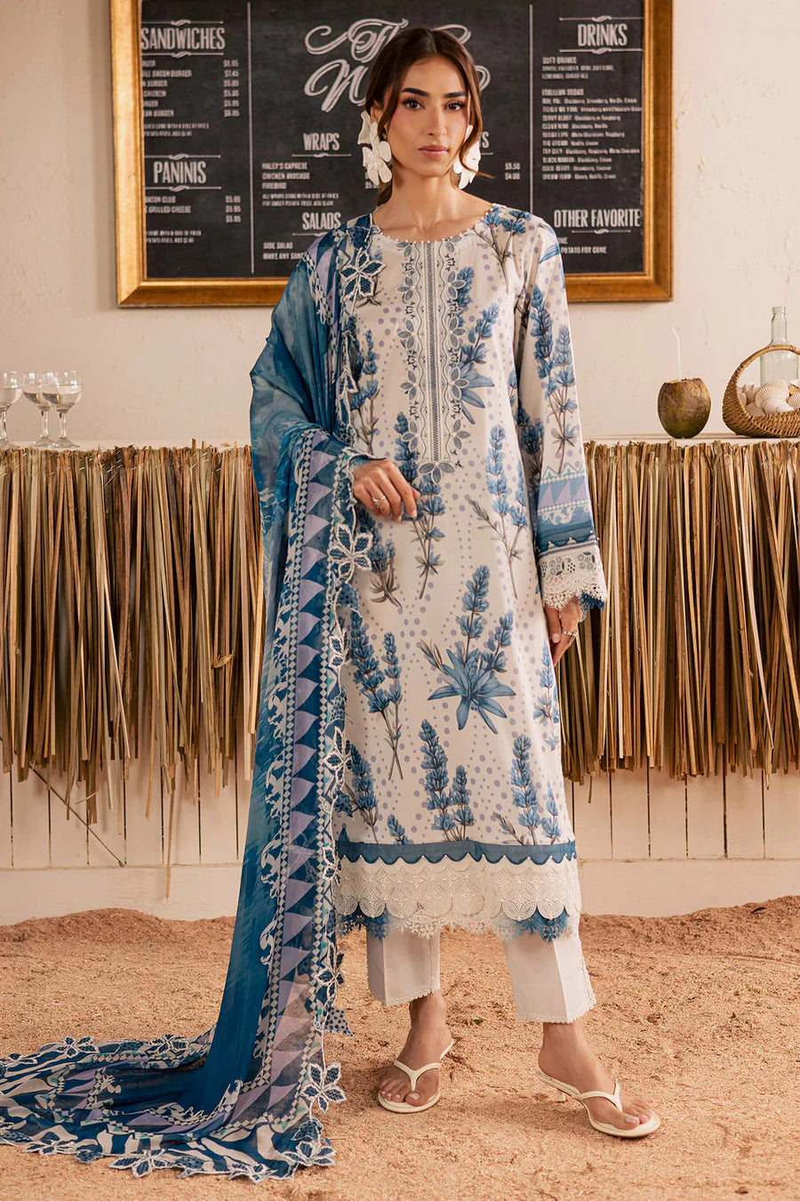 NSG-220 NUREH | EMBROIDERED AND PRINTED LAWN