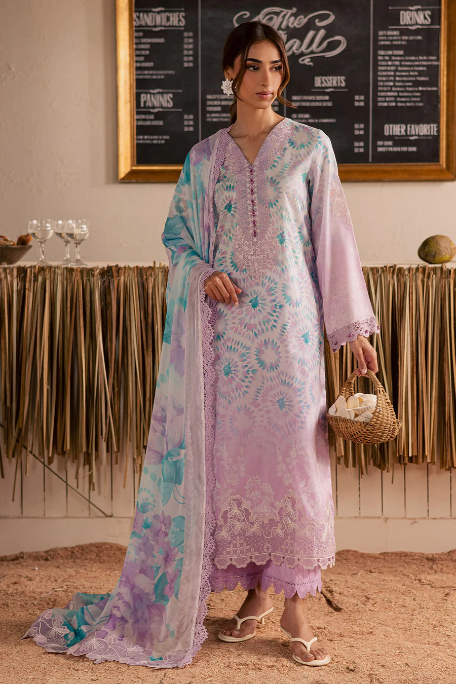NSG-222 NUREH | EMBROIDERED AND PRINTED LAWN