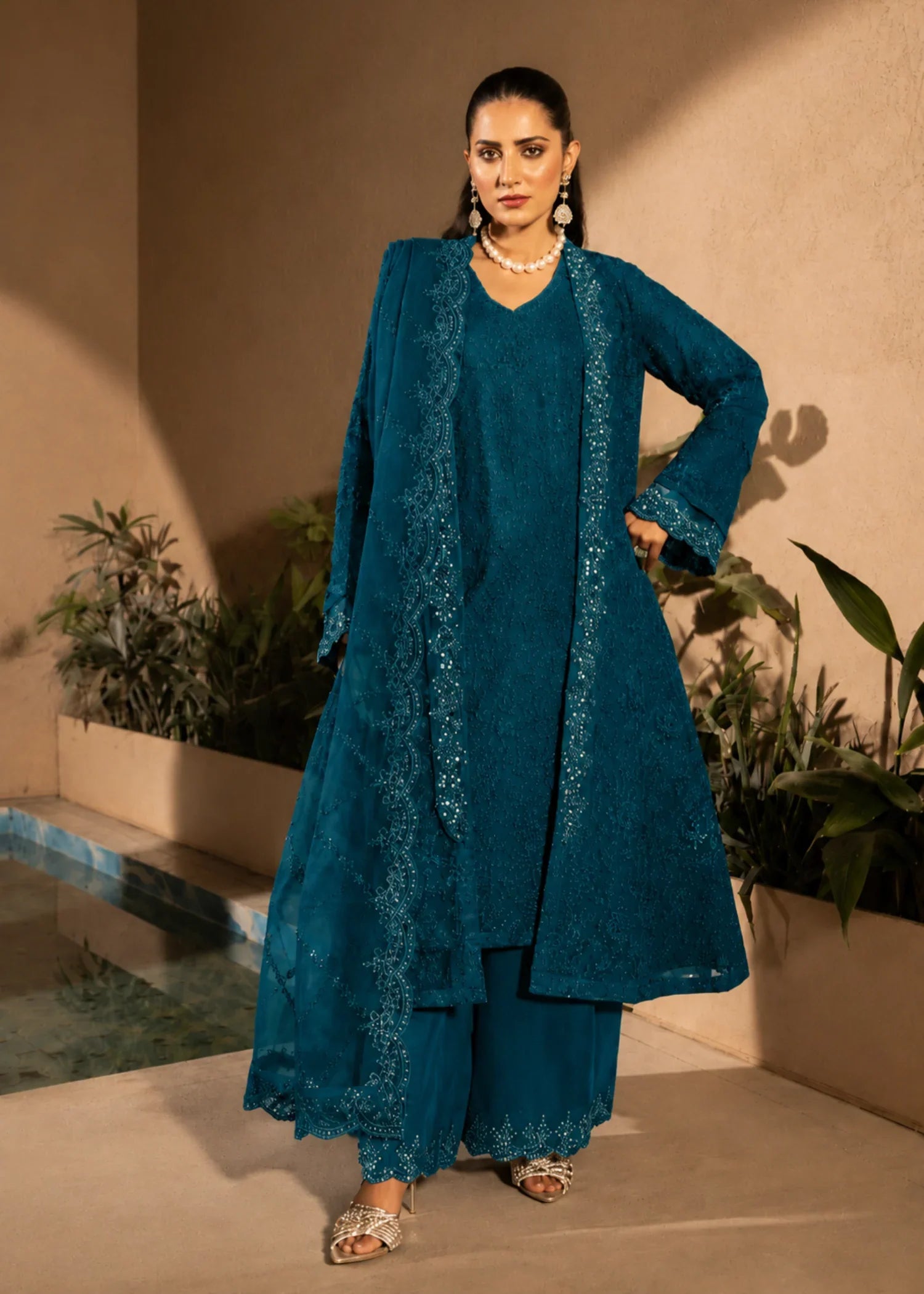 Manahils Festive/party wear collection | BONDI BLUE