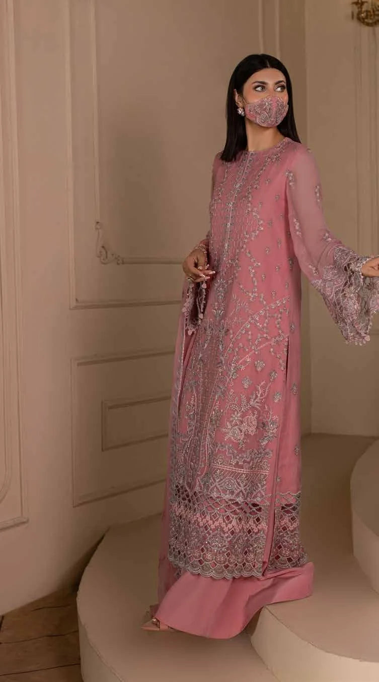 Chandani Kuch Khas By Flossie Premium Chiffon 3pc Unstitched Suit - CH-102