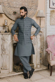 Nayab Wash & Wear With Waistcoats D-07 | Chawla Fabrics