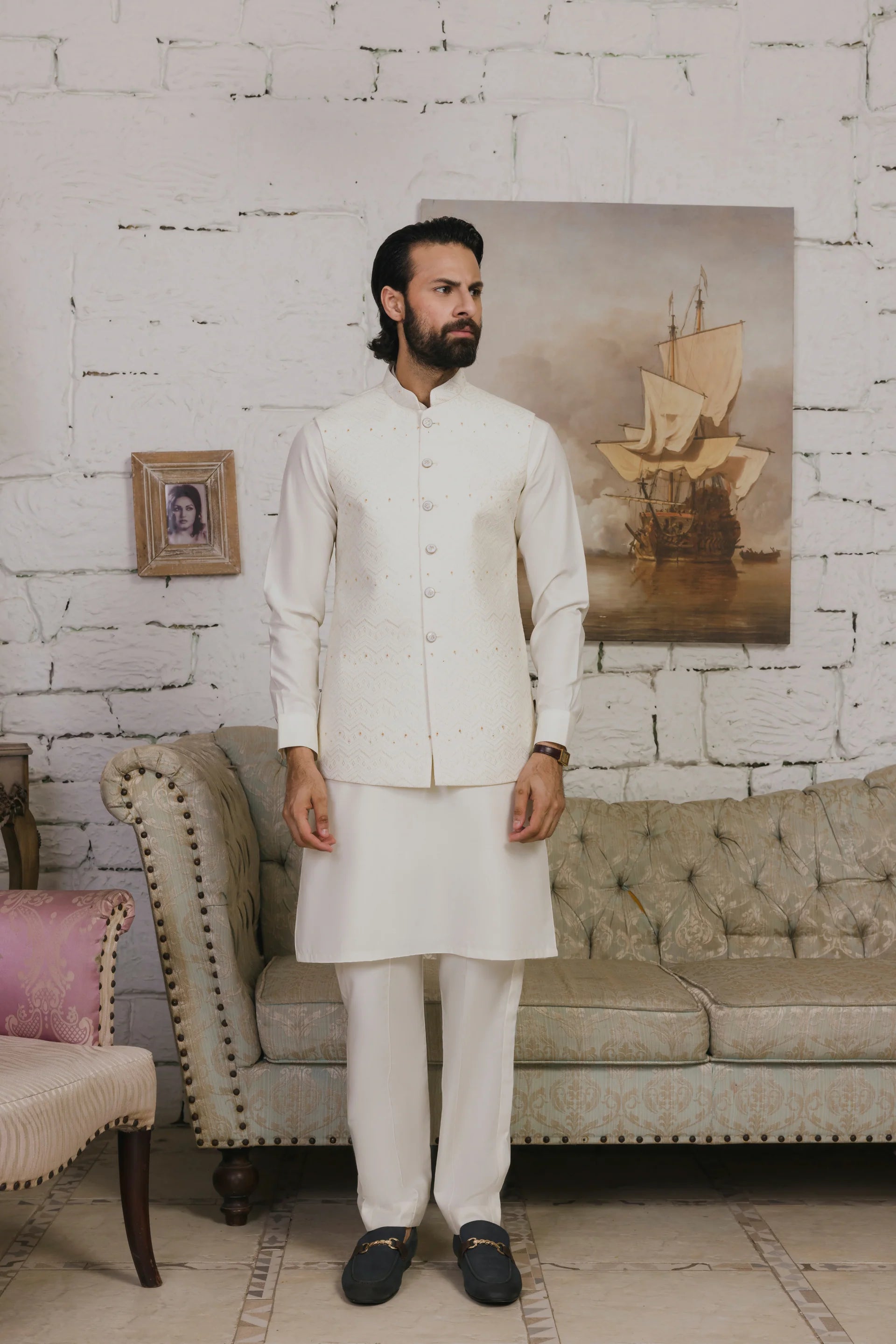 Nayab Wash & Wear With Waistcoats D-09 | Chawla Fabrics