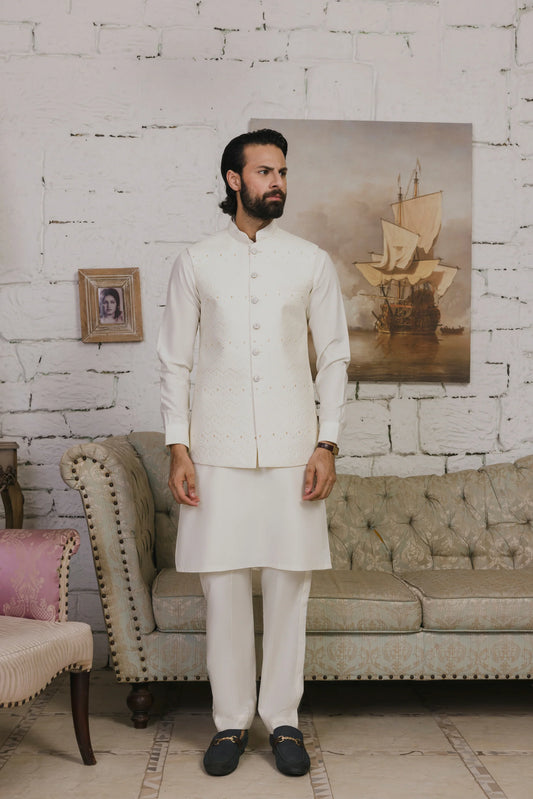 Nayab Wash & Wear With Waistcoats D-09 | Chawla Fabrics