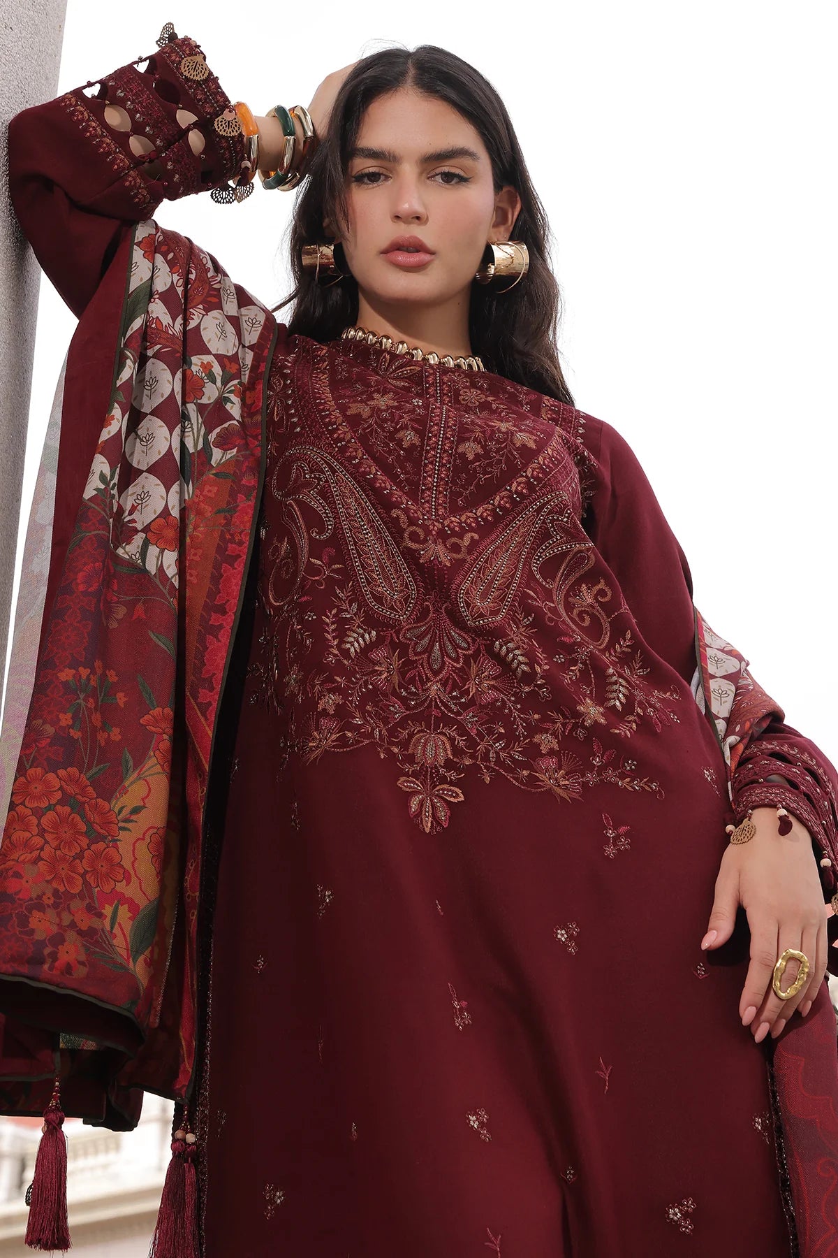 Poshima Embroidered Peach Leather Collection Vol 3 | PSW6-18
