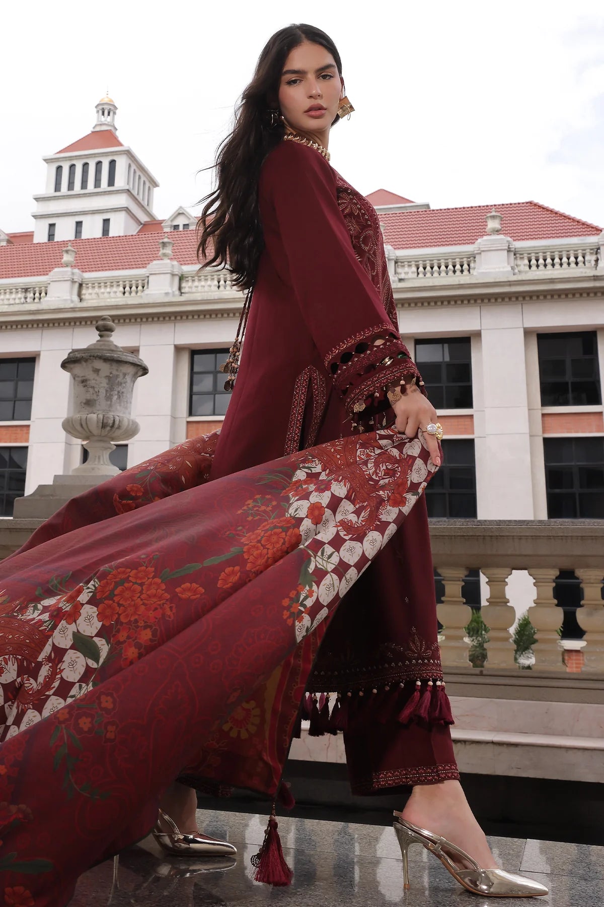 Poshima Embroidered Peach Leather Collection Vol 3 | PSW6-18