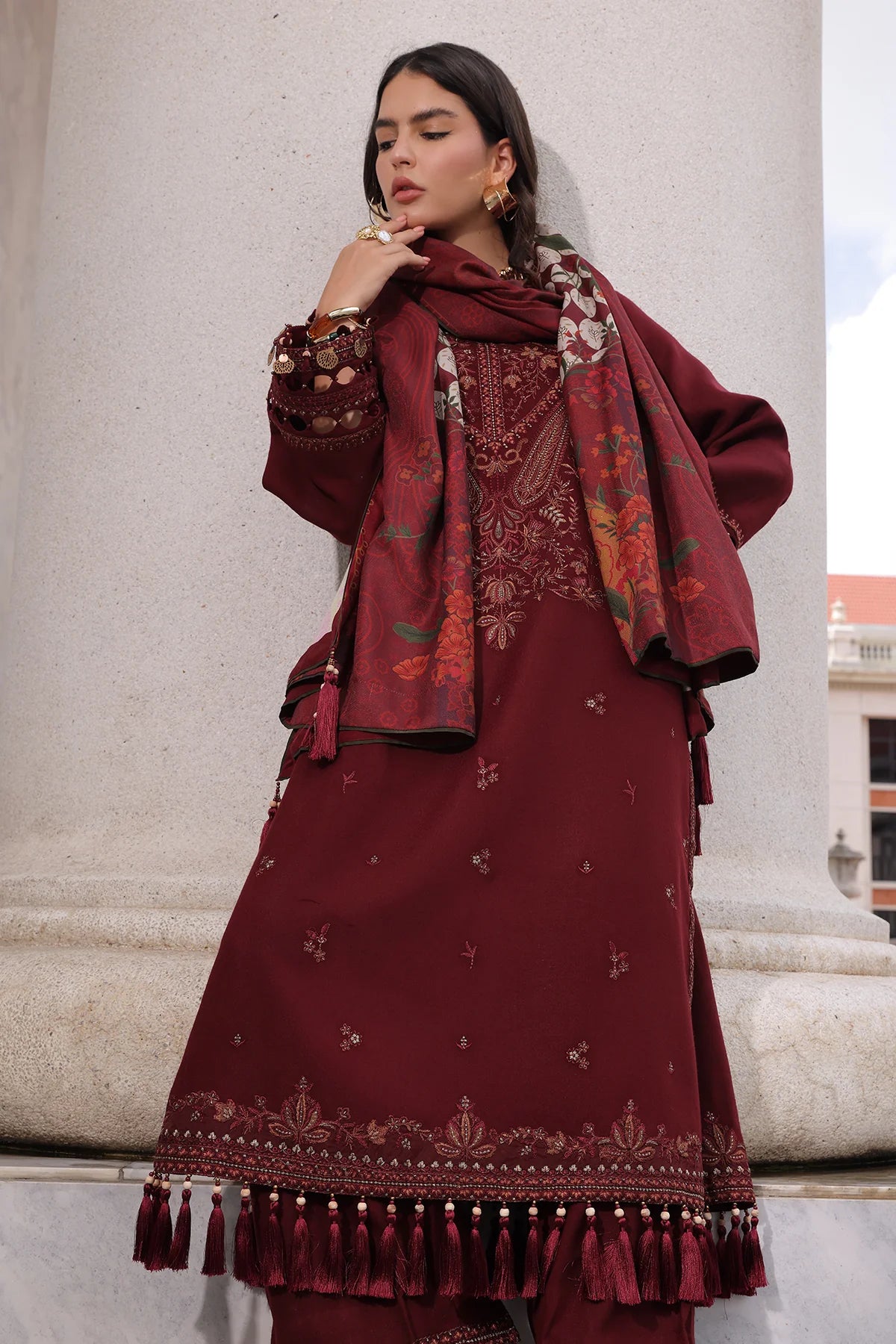 Poshima Embroidered Peach Leather Collection Vol 3 | PSW6-18