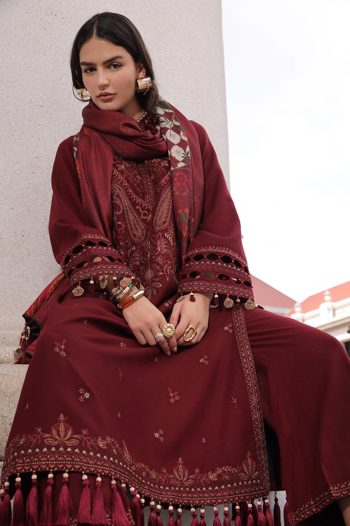 Poshima Embroidered Peach Leather Collection Vol 3 | PSW6-18