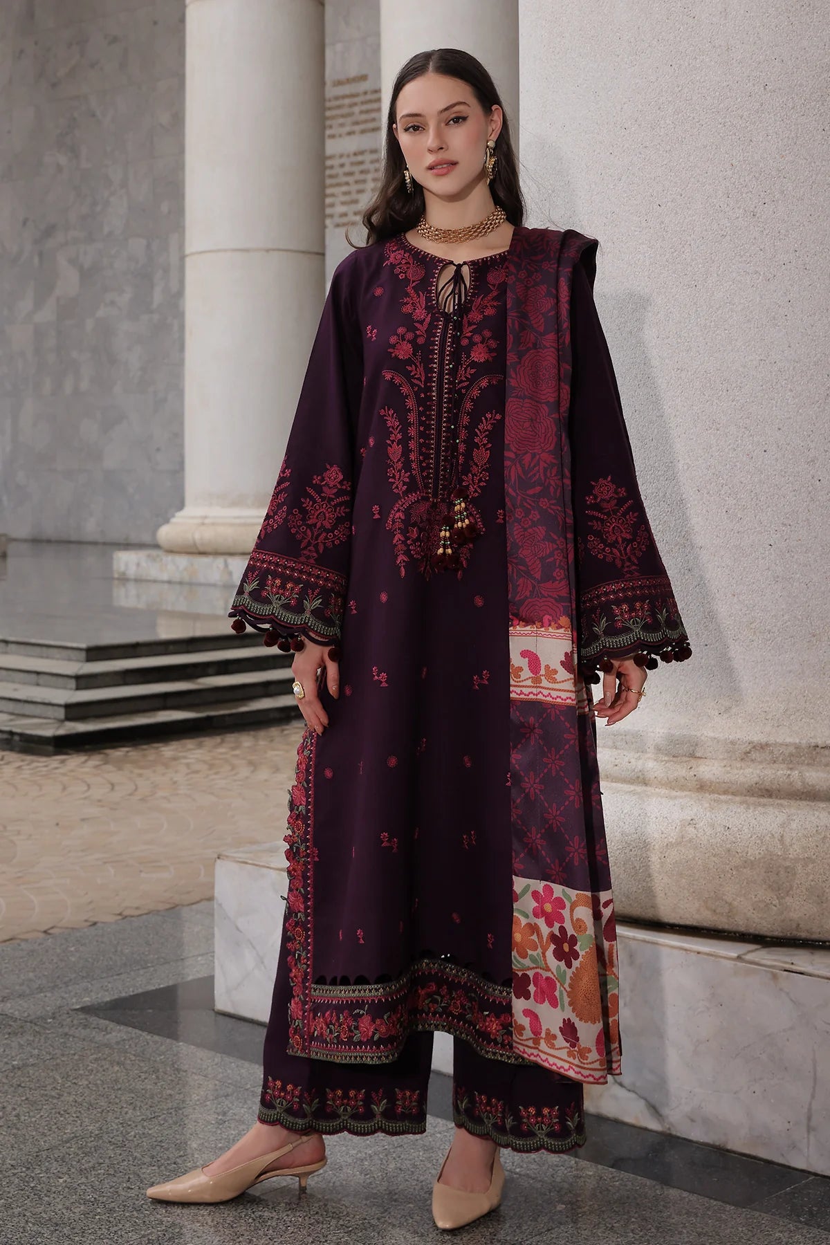 Poshima Embroidered Peach Leather Collection Vol 3 | PSW6-25