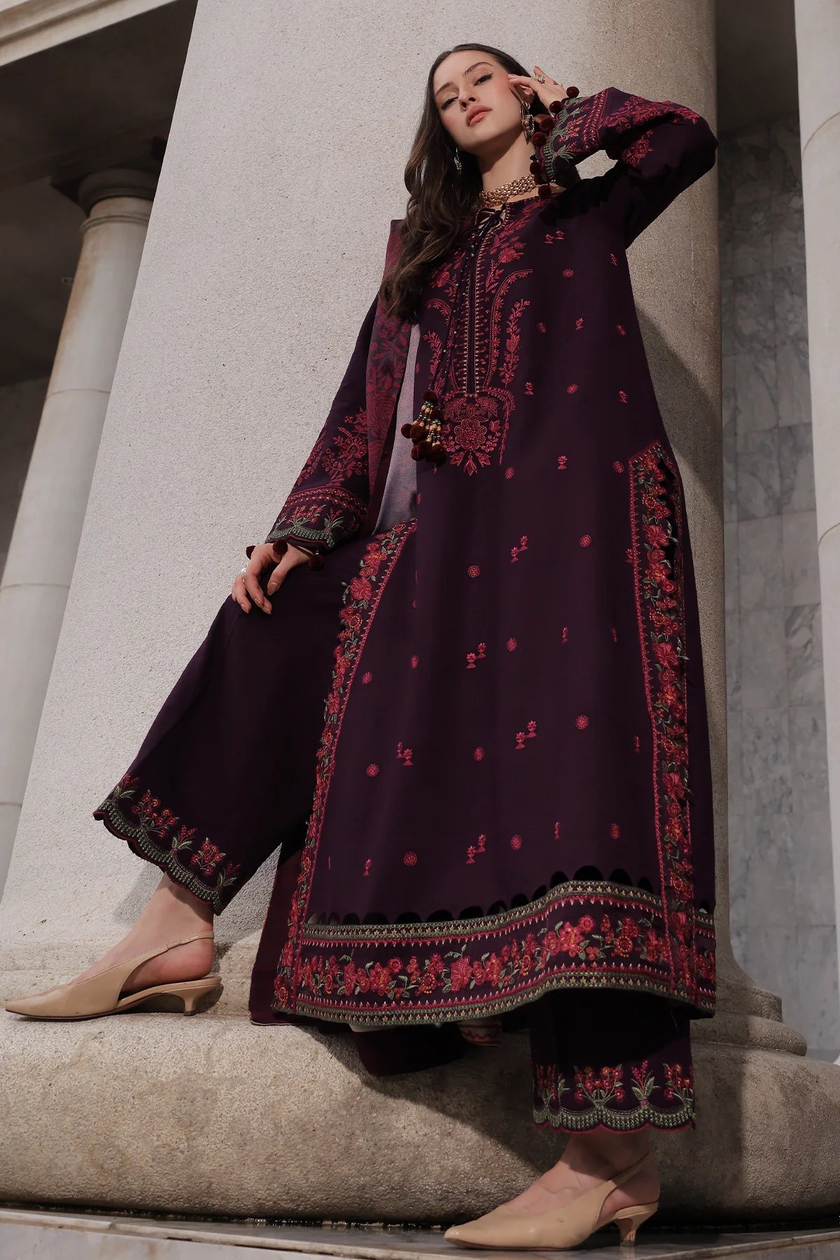 Poshima Embroidered Peach Leather Collection Vol 3 | PSW6-25