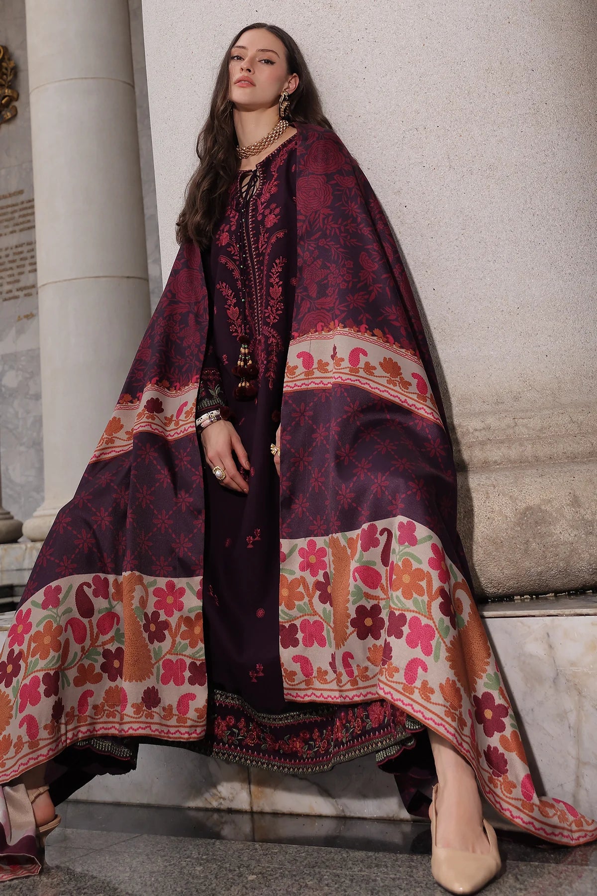 Poshima Embroidered Peach Leather Collection Vol 3 | PSW6-25