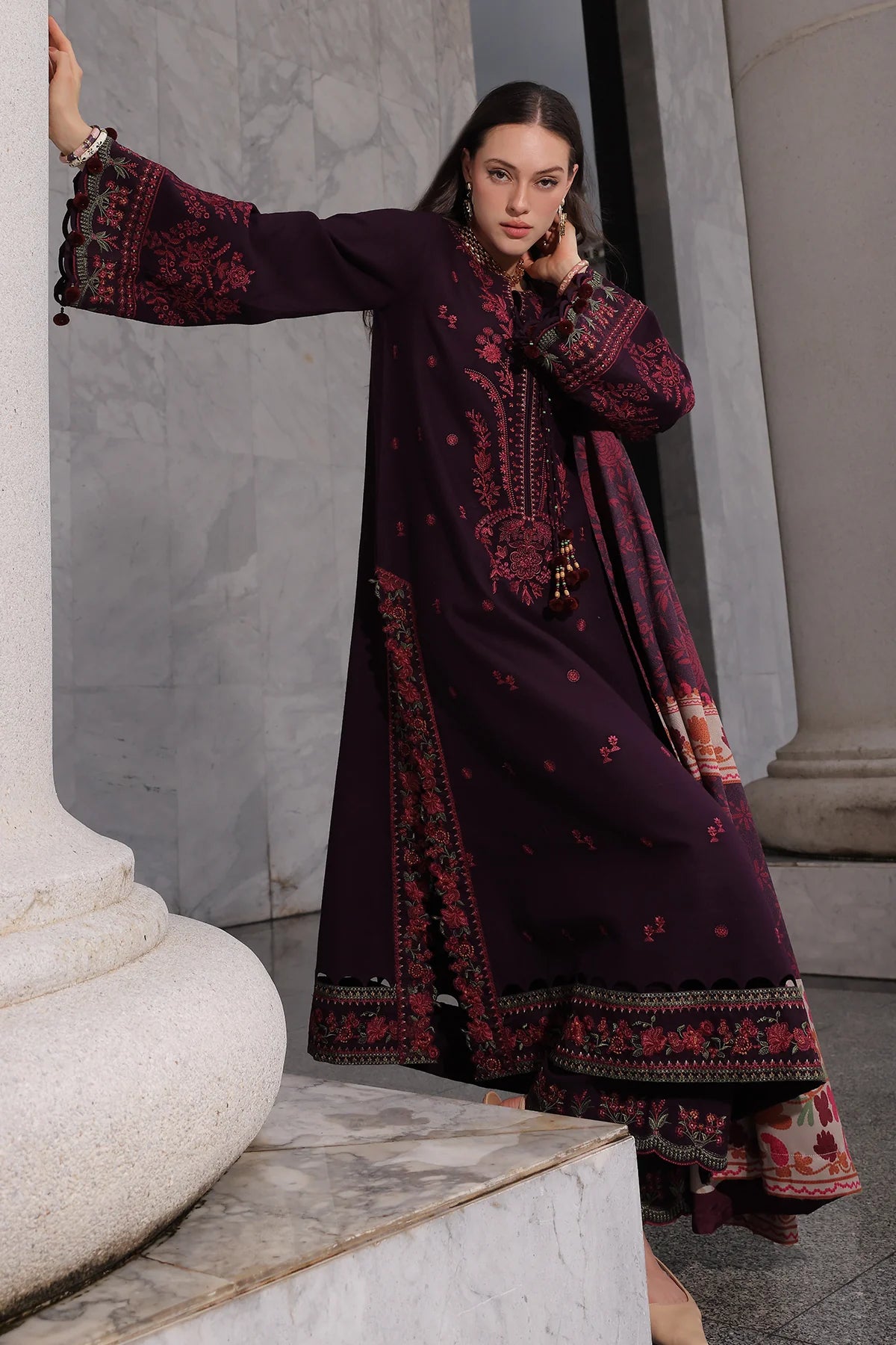 Poshima Embroidered Peach Leather Collection Vol 3 | PSW6-25