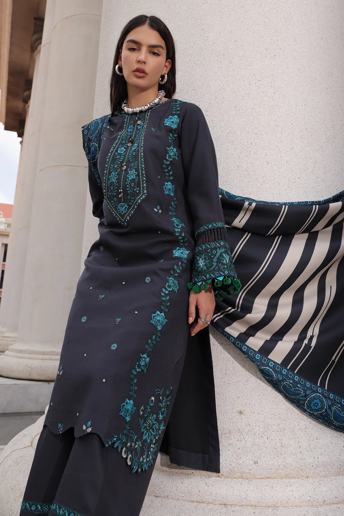 Poshima Embroidered Peach Leather Collection Vol 3 | PSW6-19