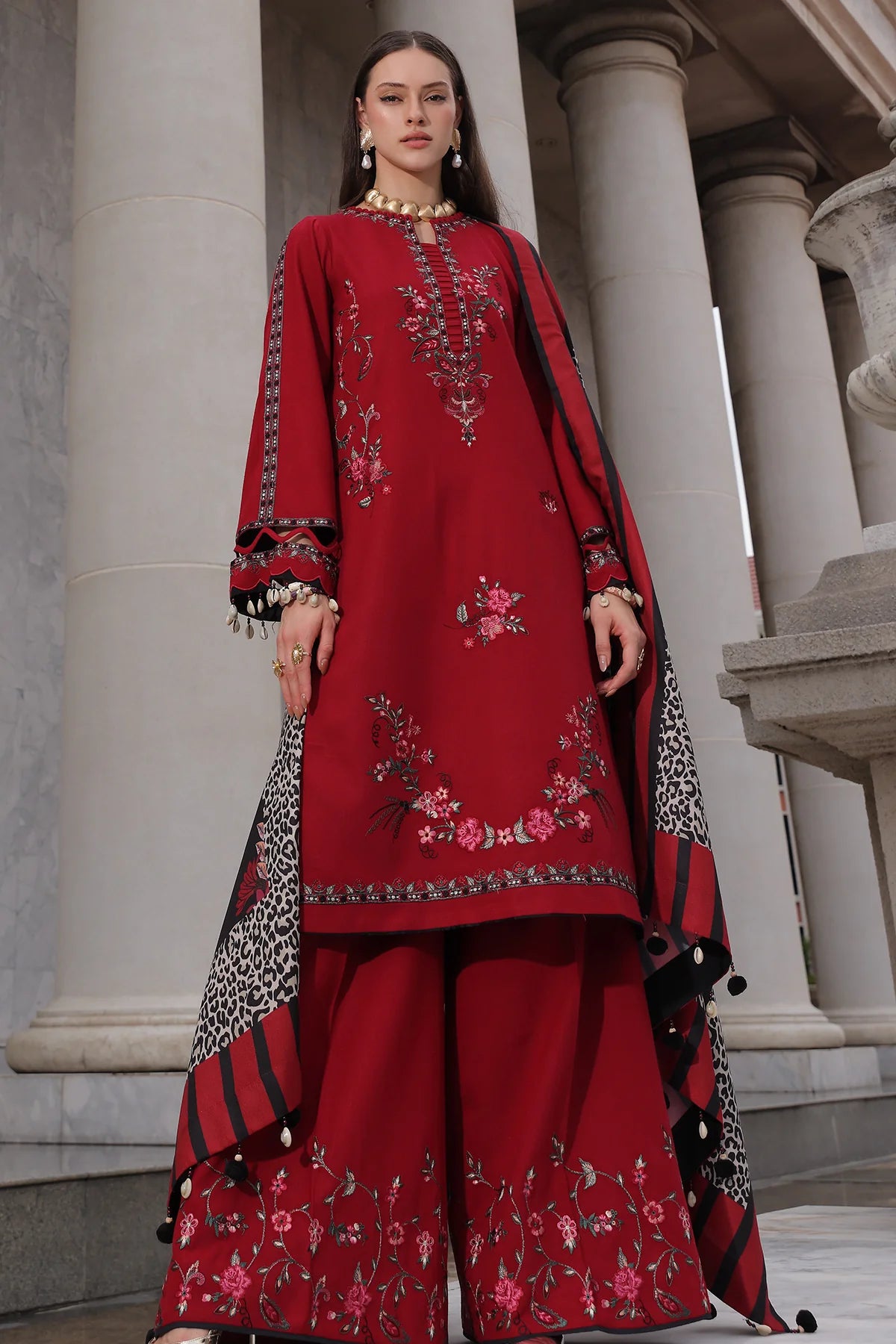Poshima Embroidered Peach Leather Collection Vol 3 | PSW6-20