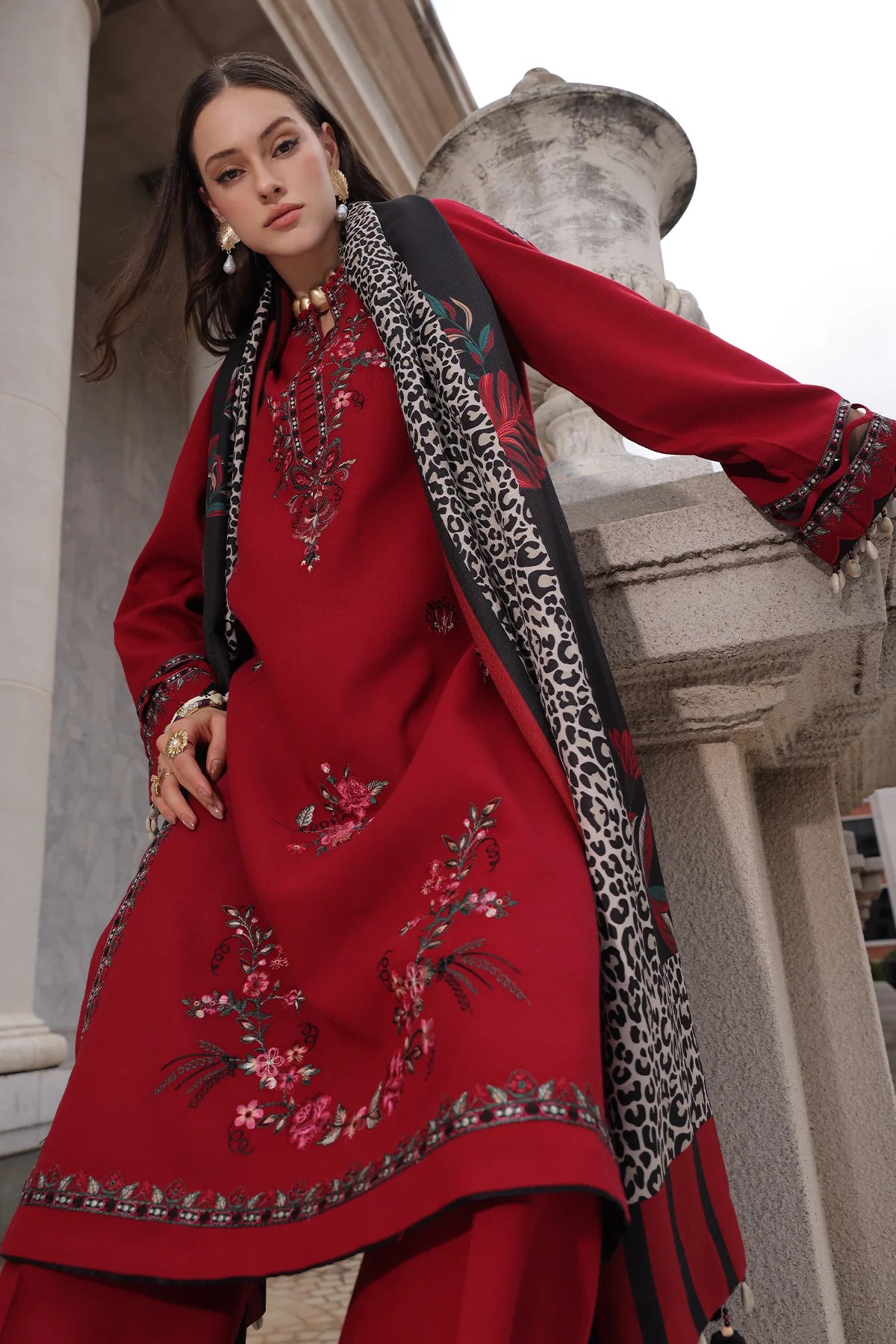 Poshima Embroidered Peach Leather Collection Vol 3 | PSW6-20