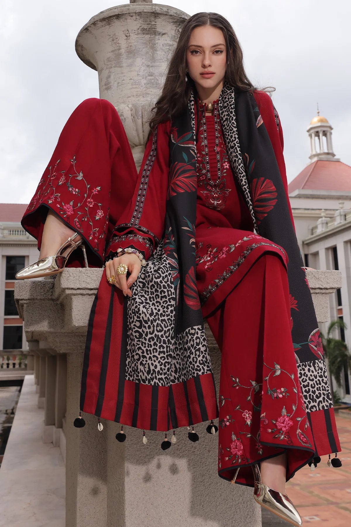 Poshima Embroidered Peach Leather Collection Vol 3 | PSW6-20