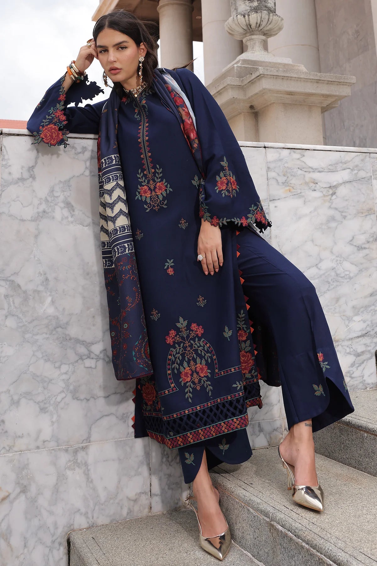 Poshima Embroidered Peach Leather Collection Vol 3 | PSW6-22