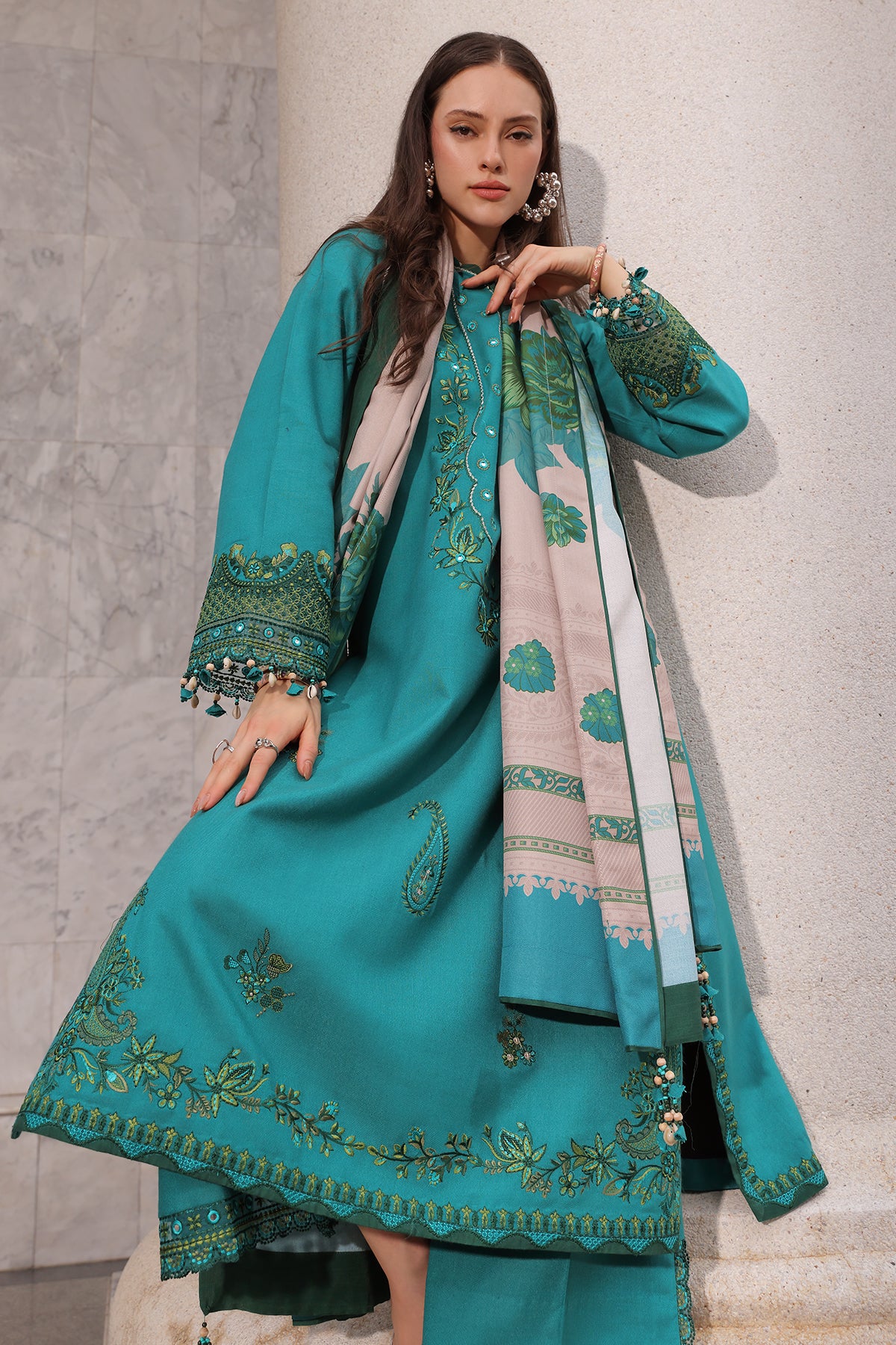 Poshima Embroidered Peach Leather Collection Vol 3 | PSW6-21