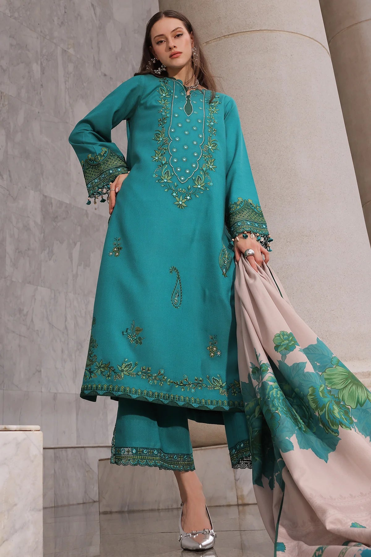 Poshima Embroidered Peach Leather Collection Vol 3 | PSW6-21