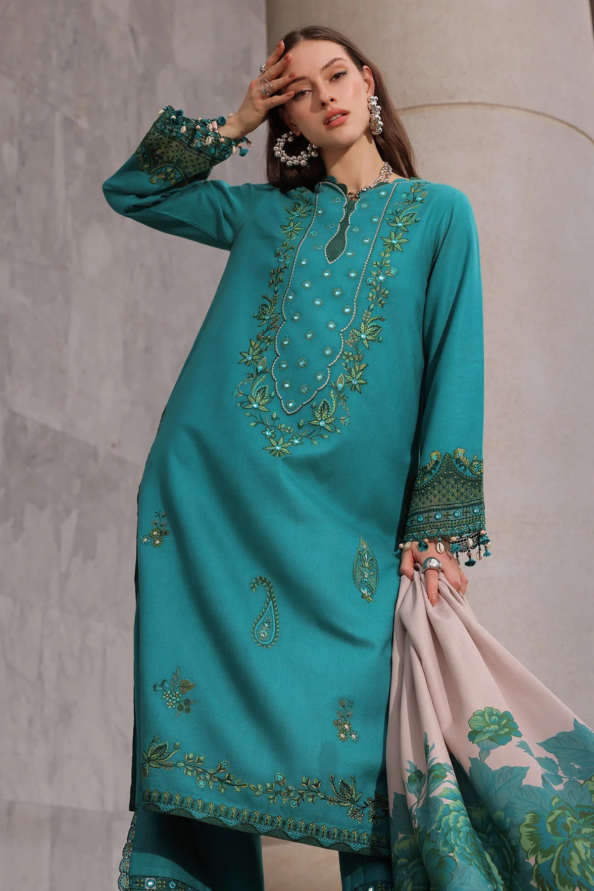 Poshima Embroidered Peach Leather Collection Vol 3 | PSW6-21