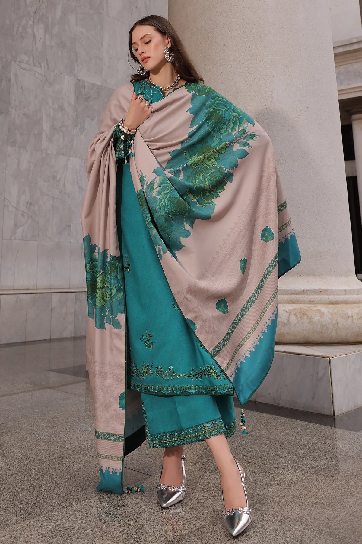 Poshima Embroidered Peach Leather Collection Vol 3 | PSW6-21