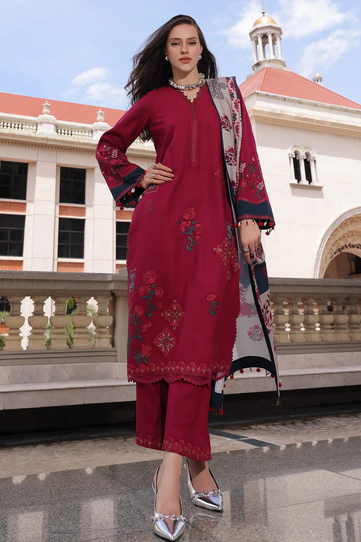 Poshima Embroidered Peach Leather Collection Vol 3 | PSW6-23